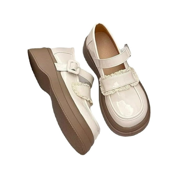 Tuphregyow French Retro Style Women's Flat Shoes with Round toe and Pearl Detailing in Patent Leather Classic, Comfortable, Lightweight for Office, Outdoor, and Dressy Wear White 40