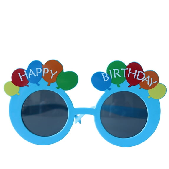 Tuphregyow Funny Happy Birthday Party Glasses - Novelty Sunglasses for Birthday Parties Blue