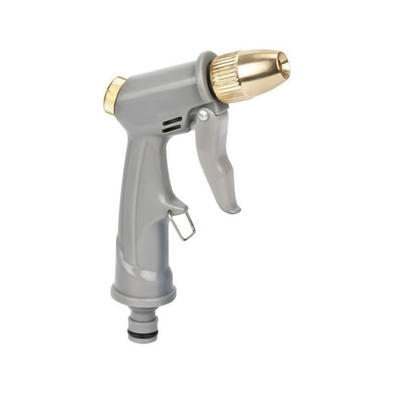 Tuphregyow Gray Plastic High-Pressure Water Spray Gun - Adjustable Pattern Car Wash Hose Nozzle with Ergonomic Grip and Continuous Spray Lock - Ideal for Garden Watering and Cleaning Pack of 1 Gray