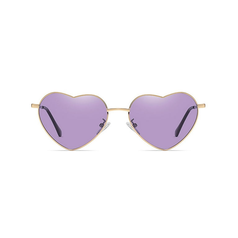 Tuphregyow Heart Shaped Sunglasses Transparent Candy Color