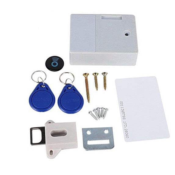 Tuphregyow Invisible Electronic Cabinet Lock, Hidden Lock, DIY RFID Lock-tch For Wooden Cabinet Drawer Locker Cupboard Gray