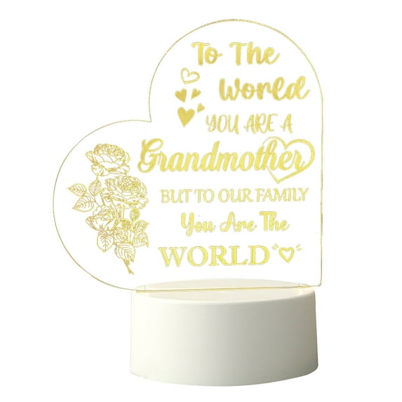 Tuphregyow LED Acrylic Mother's Day Greeting Gift Light: White Warm Light Lamp for Mother's Day Gift White