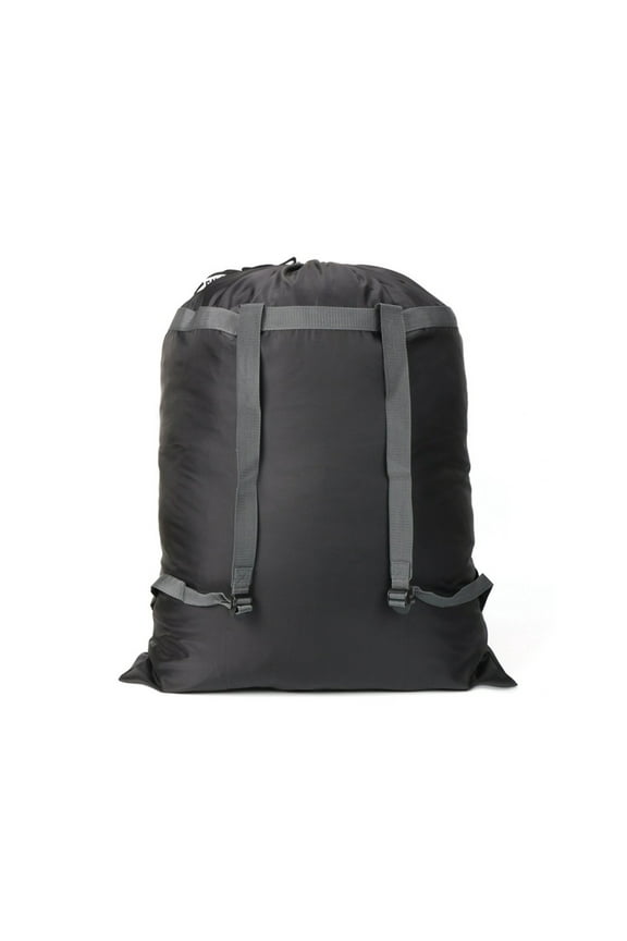 Large Capacity Laundry Backpack Bag with Adjustable Shoulder Straps and Drawstring Closure - Suitable for College, Travel, Laundromat, and Apartment Use Black