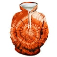 thumbnail image 1 of Tuphregyow Loose Men's Hoodie - Stylish Tie-Dye Print Pullover Hooded Sweatshirt with Long Sleeves and Pockets Orange XL, 1 of 4
