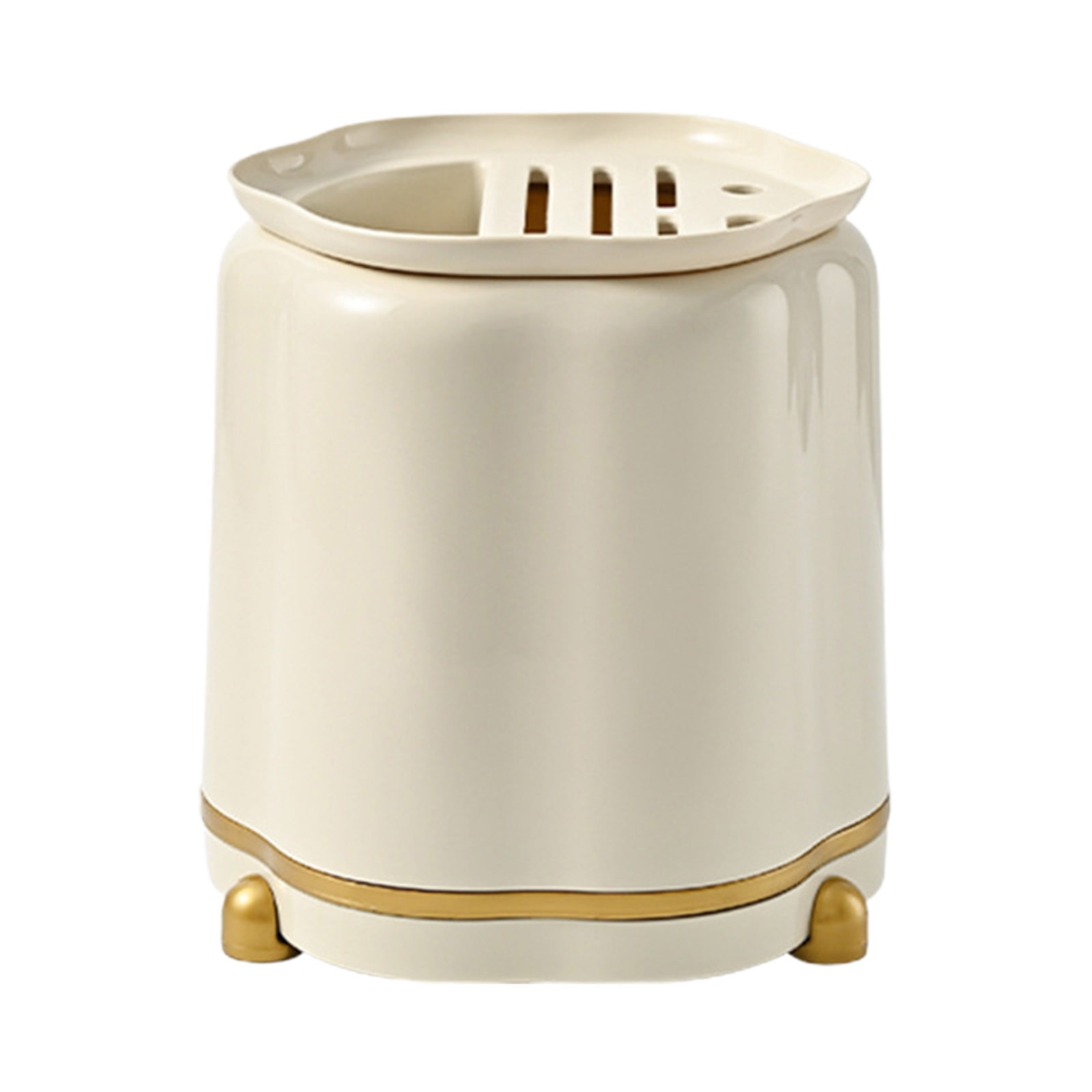 Tuphregyow Luxury Cream Style Knife Storage Block 360Degree Rotation