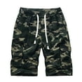 thumbnail image 1 of Tuphregyow Men Cotton Drawstring Casual Cargo Shorts Athletic Hiking Knee Length Shorts Lightweight Sports Gym Running Shorts Quick Dry Workout Shorts with Button Pockets Camouflage Camouflage S, 1 of 5
