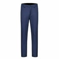 thumbnail image 1 of Tuphregyow Men Fashion Stretch Dress Pants Print Trendy Casual Soft Flat Front Tapered Dress Pants Business Straight Leg Slim Dress Pants Blue XXXXL, 1 of 3