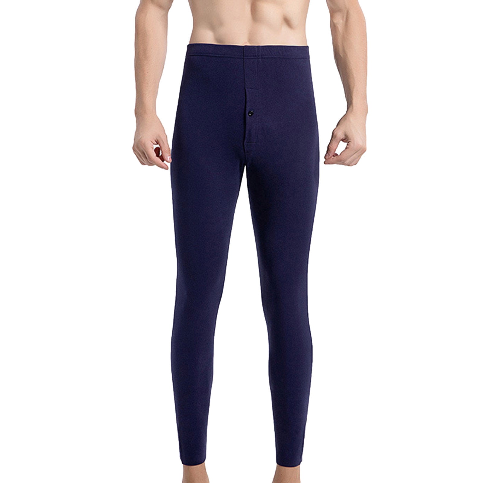 Tuphregyow Men Thermal Compression Pants Trendy Comfy Cold Weather Baselayer Winter Gear Athletic Leggings Fleece Lined Sports Tights Solid Navy XXL Walmart