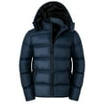 thumbnail image 1 of Tuphregyow Men Warm Waterproof Puffer Jacket Windproof Winter Coat Hooded Solid Lightweight Warm Casual Packable Down Jacket Trendy Long Sleeve Zip Pockets Dark Blue M, 1 of 9