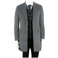 thumbnail image 1 of Tuphregyow Men Wool Pea Coat Single Breasted Business Overcoat Comfy Winter Warm Coat Wool Slim Top Coat Lapel Solid Trendy Gray XXXXL, 1 of 5