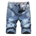 thumbnail image 1 of Tuphregyow Men's Denim Shorts Micro Elastic with Button and Zipper Pockets Fashionable Casual Pants Loose and Comfortable Classic Stretch for a Relaxed and Lightweight Feel Blue L, 1 of 8