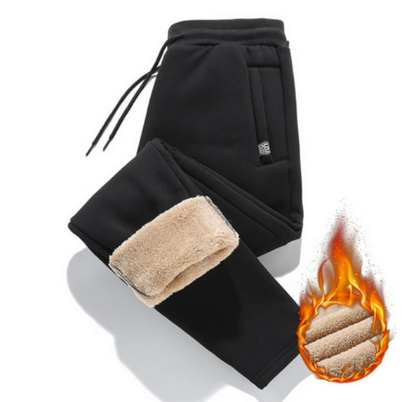 Tuphregyow Men's Large Size Solid Color Lamb Wool Trousers Elastic Sports Pants for Running, Fitness, and Beach Comfort Black XXXXXXXL