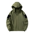 thumbnail image 1 of Tuphregyow Men's Outdoor Lightweight Windbreaker Jacket with Hood - Versatile Utility Jacket for Hiking, Fishing, and Casual Work Army Green XL, 1 of 4