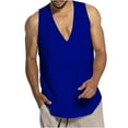 thumbnail image 1 of Tuphregyow Men's Sleeveless Casual Sports Loose V-Neck Tank Vest for Beach, Summer Athletic, Baggy Leisure,Casual Fashion New Colors Blue XL, 1 of 7