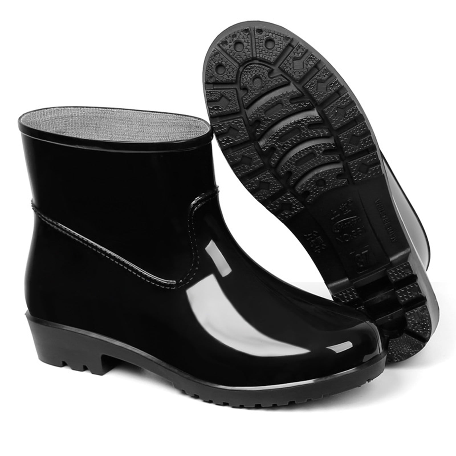 Tuphregyow Men's Women's Waterproof Outdoor Rain Boots, Black, 40