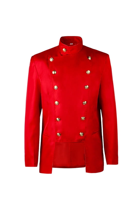 Modern Men's Swallowtail Dinner Party Blazer - Slim Tailcoat Tuxedo Jacket, Perfect for Formal Events Red XXL