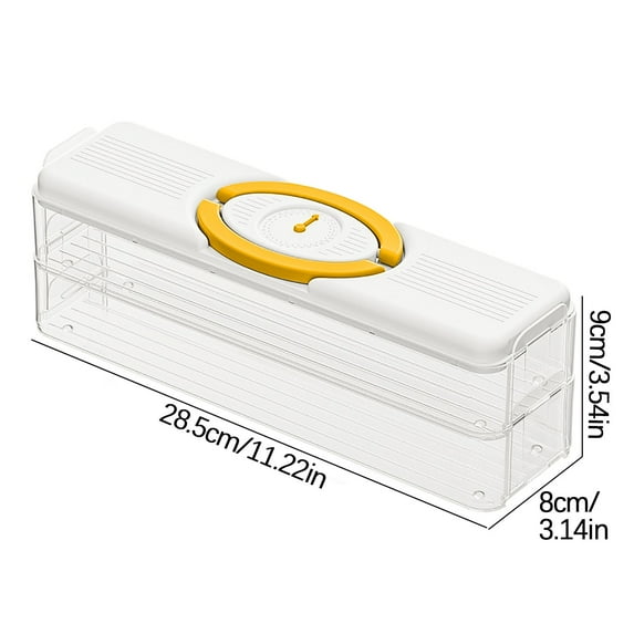 Tuphregyow Multi-Layer Quick Frost Dumplings Box with Side Door for Convenient Fresh-Keeping and Kitchen Storage F