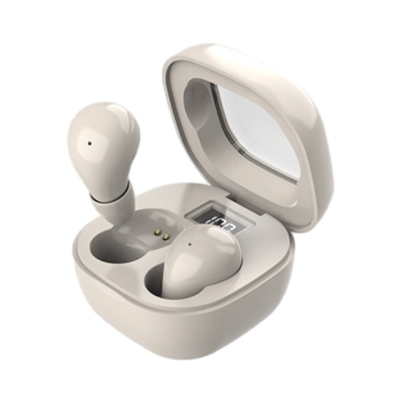 Tuphregyow SK19 Mini Noise Reduction Sleep Bluetooth Earphones In Ear New Ultra Small Two Ear Bluetooth Earphones Beige