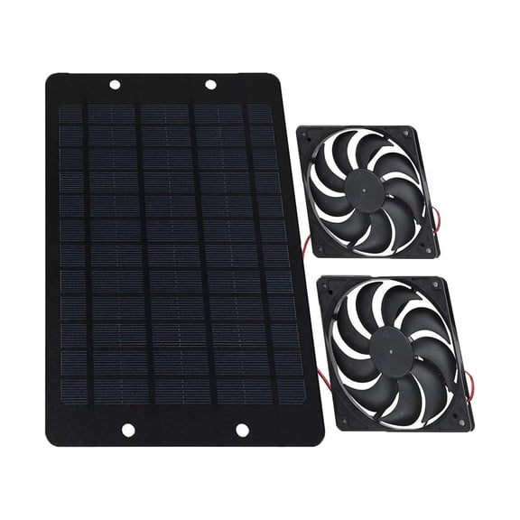 Tuphregyow Solar Panel Fan Kit,Waterproof Solar Powered Dual Fan,10W 12V Solar Exhaust Fan,Cooling Ventilation Projects for Chicken Coop, Greenhouse, Dog House, Shed, Pet Houses, Window Exhaust