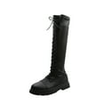 thumbnail image 1 of Tuphregyow Stylish Women's Leather Thigh High Lace Up High Heeled Boots with Western Flair for Fashion and Comfort Black 42, 1 of 6