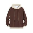 thumbnail image 1 of Tuphregyow Trendy Men's Printed Slouchy Hooded Sweatshirt with Drawstring and Long Sleeve Lightweight Relaxed Coffee L, 1 of 3