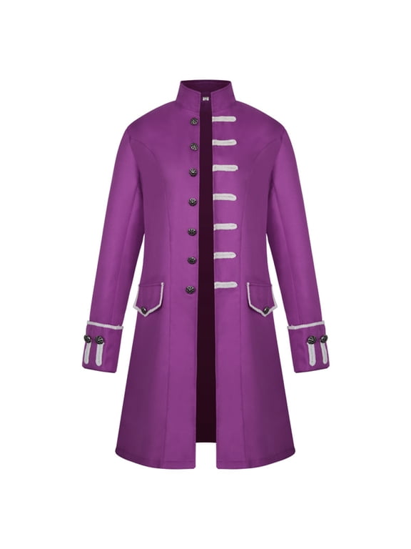 Trendy Slim Tailcoat Tuxedo Jacket for Men - Dress Coat for Swallowtail Dinner Party Wedding, Ideal for Formal Purple XXL