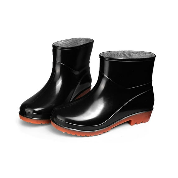 Tuphregyow Unisex Waterproof Rubber Rain Boots, Lightweight Non slip Mud Garden Boots for Outdoor Work and Fishing Comfortable Shin High Design Brown 40