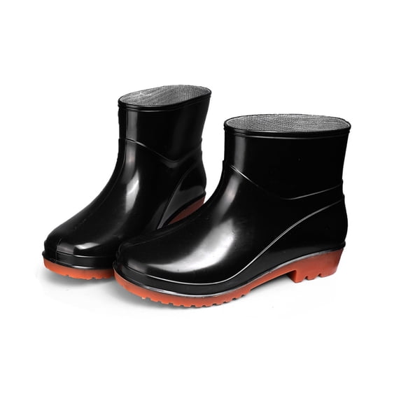 Tuphregyow Unisex Waterproof Rubber Rain Boots, Lightweight Non slip Mud Garden Boots for Outdoor Work and Fishing Comfortable Shin High Design Brown 41