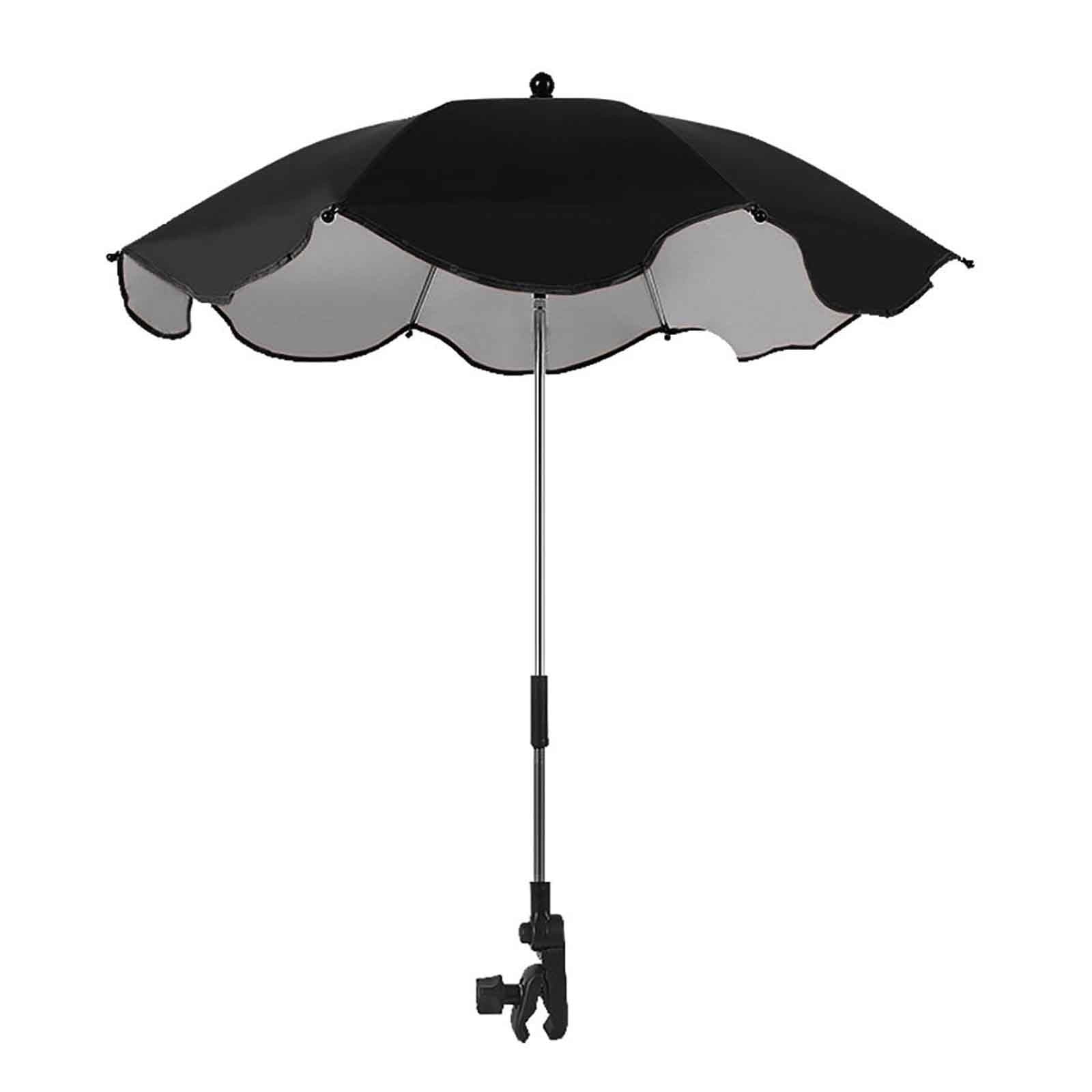 Tuphregyow Universal Baby Pram Umbrella Shade Umbrella Sunshade For Stroller,Pushchair Black