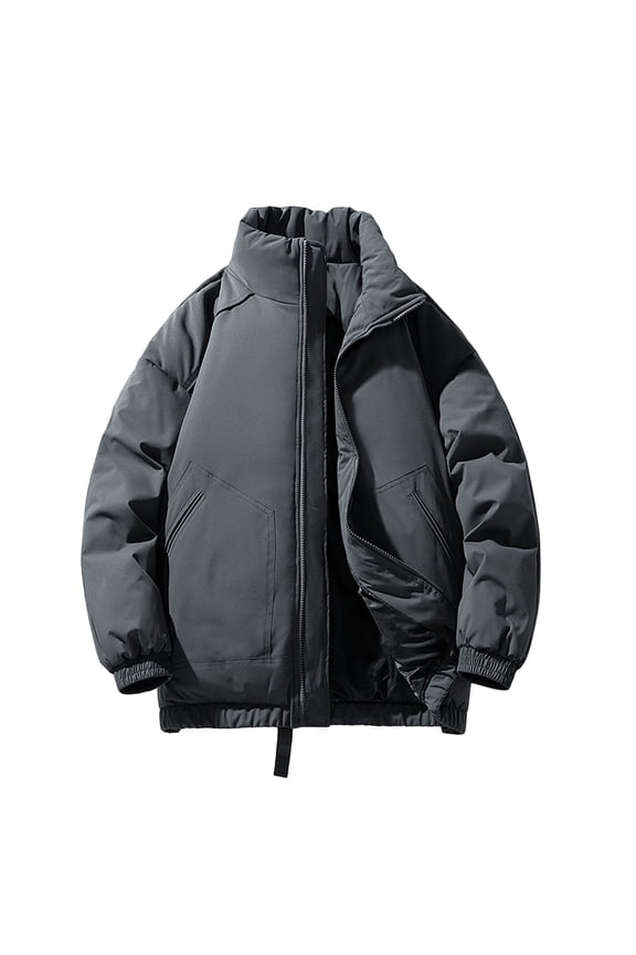 Warm Men's Insulated Work Coat - Wool Jacket for Winter, Stay Cozy and Protected Dark Gray M