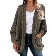 thumbnail image 1 of Tuphregyow Women Cardigan Open Front Oversized Lightweight Sweaters Loose Cardigans Long Sleeve Solid Knit Winter Soft Fashion Outwear Trendy Green Free Size, 1 of 5