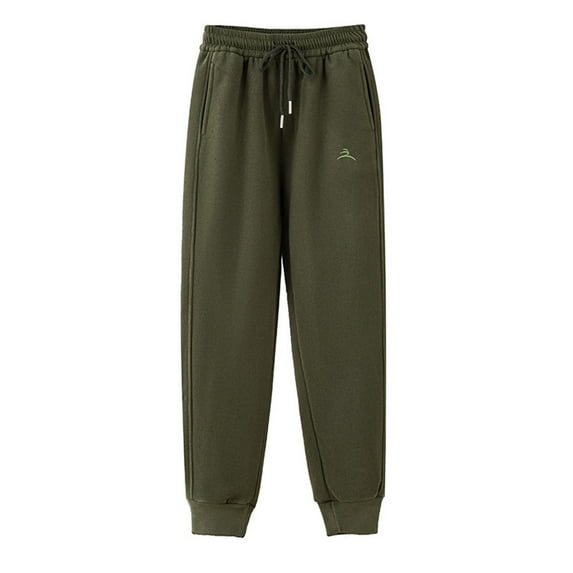 Tuphregyow Women Casual Pants Loose Comfy Trousers Fashion with Pockets Solid Elastic High Waist Straight Leg Drawstring Trendy Army Green XXL