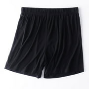 Tuphregyow Women Cotton Wide Leg Shorts High Waist Shorts Elastic Leisure Comfy Shorts Quick Dry Workout Knee Length Shorts With Pockets Solid Black XXXL