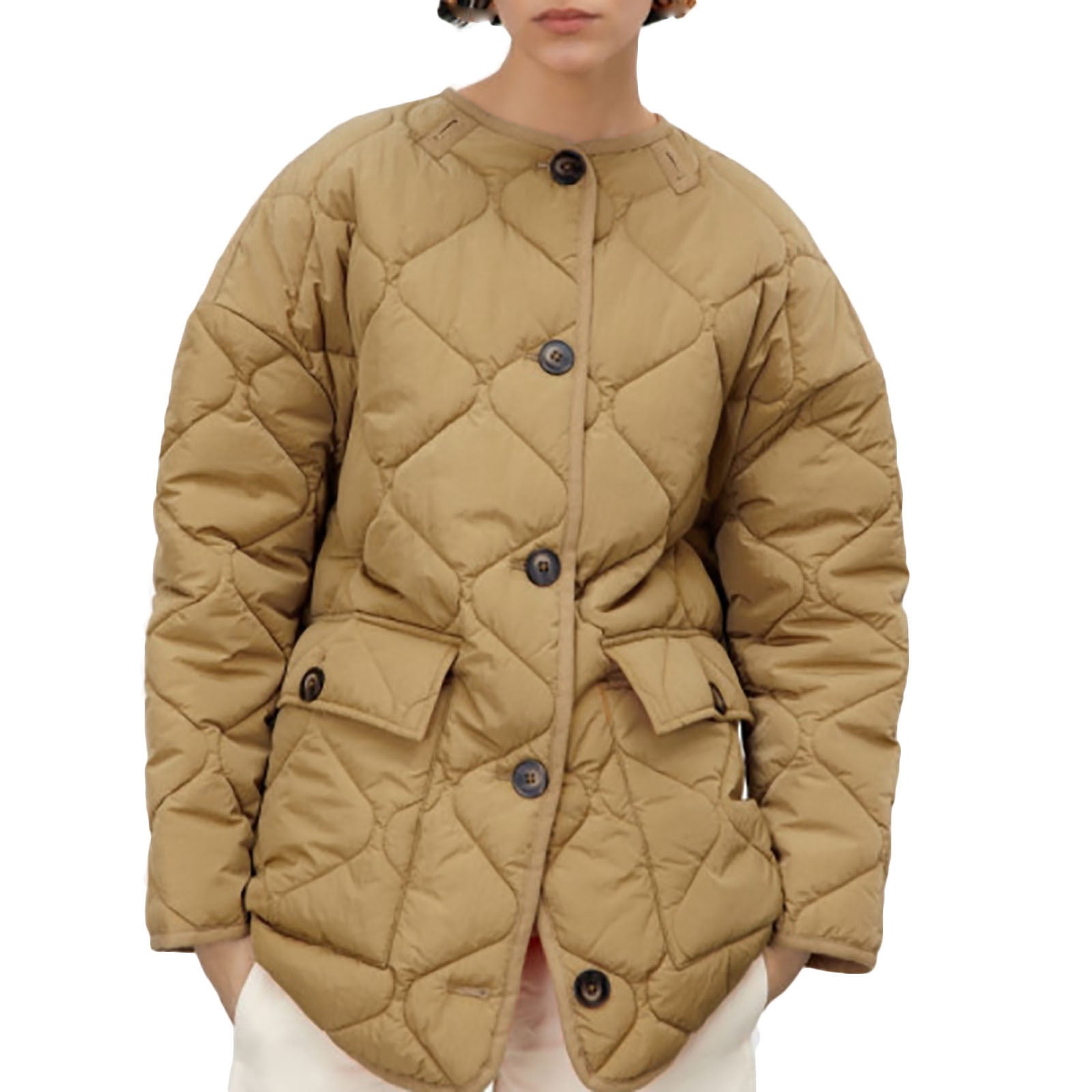 Tuphregyow Women Down Puffer Jacket Solid Trendy Packable Ultra