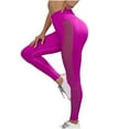 thumbnail image 1 of Tuphregyow Women High Waisted Mesh Elastic Yoga Pants Booty Lifting Leggings Slimming Yoga Pants Scrunch Butt Yoga Capris Comfy Trinity Buttery Yoga Capris Solid Hot Pink S, 1 of 6