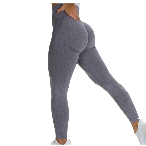 Tuphregyow Women High Waisted Nylon Yoga Pants Booty Lifting Slimming Elastic Yoga Tights Scrunch Butt Leggings Yoga Capris Comfy No See Through Yoga Capris Solid Navy S
