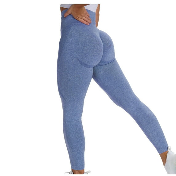 Tuphregyow Women High Waisted Nylon Yoga Pants Booty Lifting Slimming Elastic Yoga Tights Scrunch Butt Leggings Yoga Capris Comfy Trinity Buttery Yoga Capris Solid Light Blue L