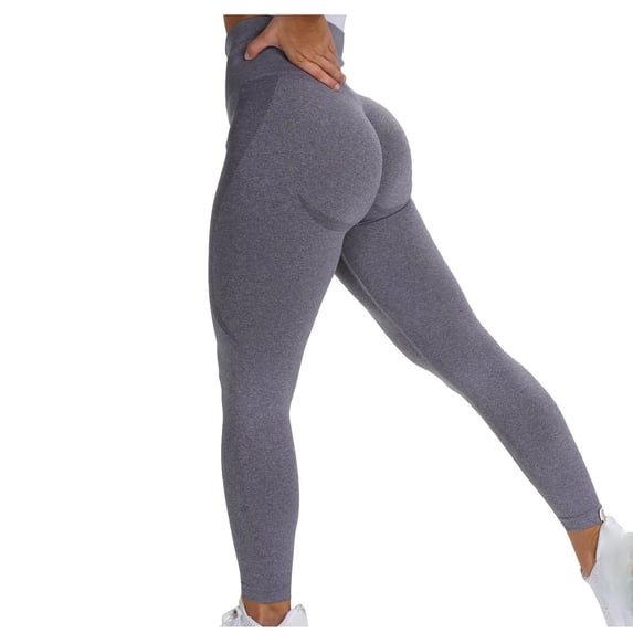 Tuphregyow Women High Waisted Nylon Yoga Pants Booty Lifting Slimming Elastic Yoga Tights Scrunch Butt Leggings Yoga Capris Comfy No See Through Yoga Capris Solid Navy S