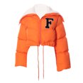 thumbnail image 1 of Tuphregyow Women Packable Puffer Jacket Hooded Trendy Solid Winter Thick Fleece Coat Zip-up Stand-collar Long Sleeve Lightweight Quilted Padded with Pockets Orange XL, 1 of 6