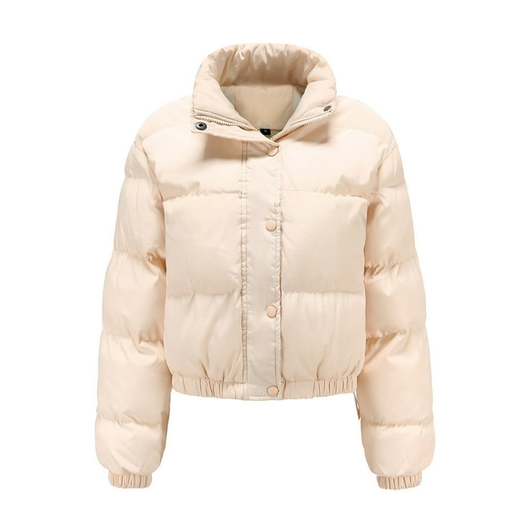 Cream colored puffer jacket discount