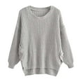 thumbnail image 1 of Tuphregyow Women Pullover Sweater Top Oversized Fuzzy Chunky Comfy Warm Crew Neck Long Sleeve Solid Trendy Knit Sweater Casual Jumper Tops Gray One Size, 1 of 8