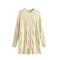 thumbnail image 1 of Tuphregyow Women Pullover Sweater Top Winter Outdoor Oversized Fuzzy Chunky Warm Trendy Solid Crew Neck Long Sleeve Knit Sweater Casual Jumper Tops Beige Free Size, 1 of 2