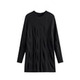 thumbnail image 1 of Tuphregyow Women Pullover Sweater Top Winter Outdoor Oversized Fuzzy Chunky Warm Trendy Solid Crew Neck Long Sleeve Knit Sweater Casual Jumper Tops Black Free Size, 1 of 2