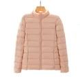 thumbnail image 1 of Tuphregyow Women Warm Waterproof Puffer Jacket Packable Ultra Light Weight Short Down Jacket Long Sleeve Pockets Windproof Winter Coat Trendy Solid Pink XXXXL, 1 of 3