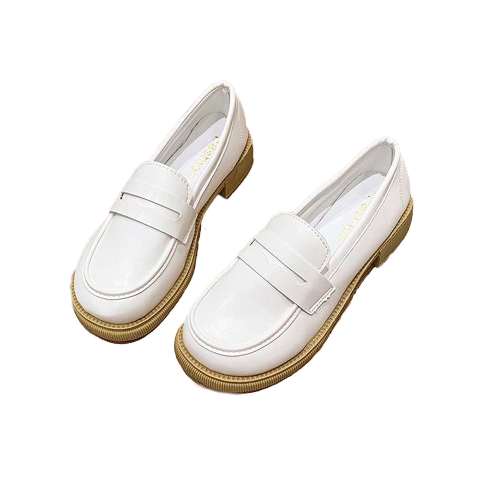 Women’s Beige Low‑Heel Moccasin Loafers