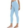 thumbnail image 1 of Tuphregyow Women's High Waist Compression Yoga Leggings with Hidden Pocket Soft, Lightweight Athletic Pants for Workout, Running, and Yoga Light blue XL, 1 of 6