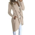 thumbnail image 1 of Tuphregyow Women's Leisure Collared Duster Coat Solid Dressy with Pockets Fall Suit Coat Lightweight Office Fashion Long Sleeve Cardigan New Style Trendy Beige XL, 1 of 8