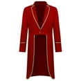 thumbnail image 1 of Tuphregyow Women's Leisure Retro TailCoat Long Sleeve Casual Cardigan Solid Trendy Fashion Soft Travel Coat Button Down Red L, 1 of 3