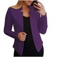 thumbnail image 1 of Tuphregyow Women's Long Sleeve Suit Coat Dressy Elegant Comfy New Style Solid Fashion Leisure Collared Blazers Lightweight Office Work Blazer Jacket Trendy Purple XXXXXL, 1 of 5