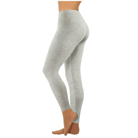Tuphregyow Women's Slim Elastic Yoga Pants Elegant Soft Athletic Workout Yoga Trousers Solid Trendy New Style Training Mid Waist Stretch Leggings Pants Gray XL